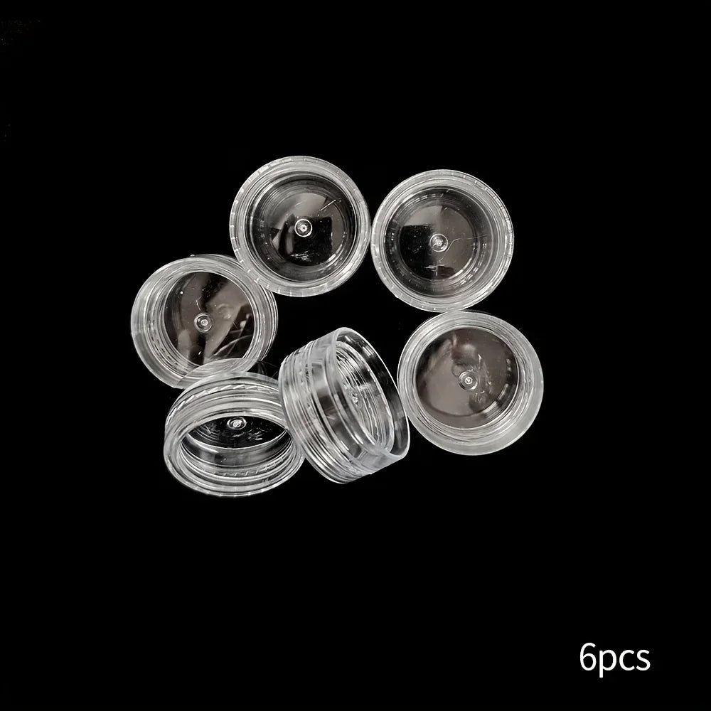 Mini Plastic Cosmetic Sample Jars Set of 6 | Travel Containers Cosmetic Sample Jars Qme