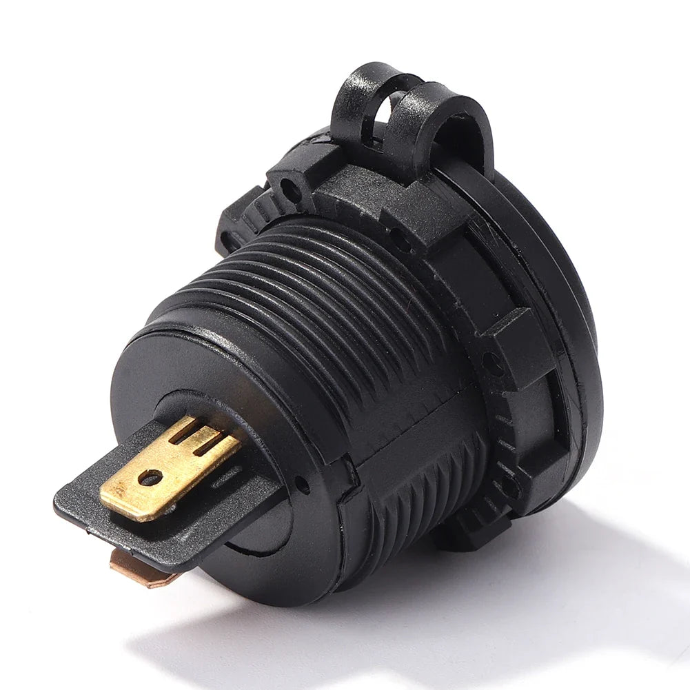 12V DIN Socket Panel Mount & Weather Cap – Car Boat Motorcycle Vehicle Power Socket Qme