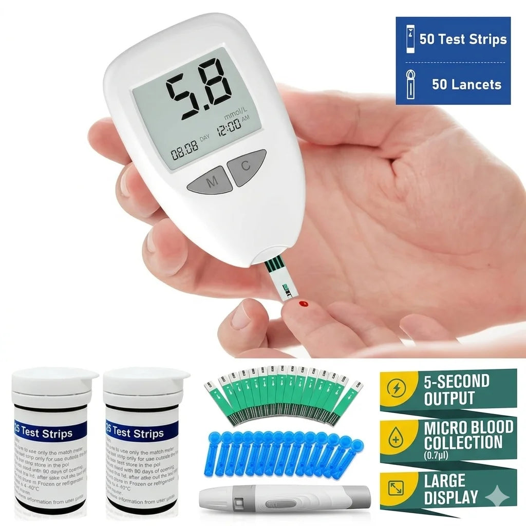 VivaChek Ino Glucometer Kit with Test Strips & Lancets Blood Glucose Monitor Qst