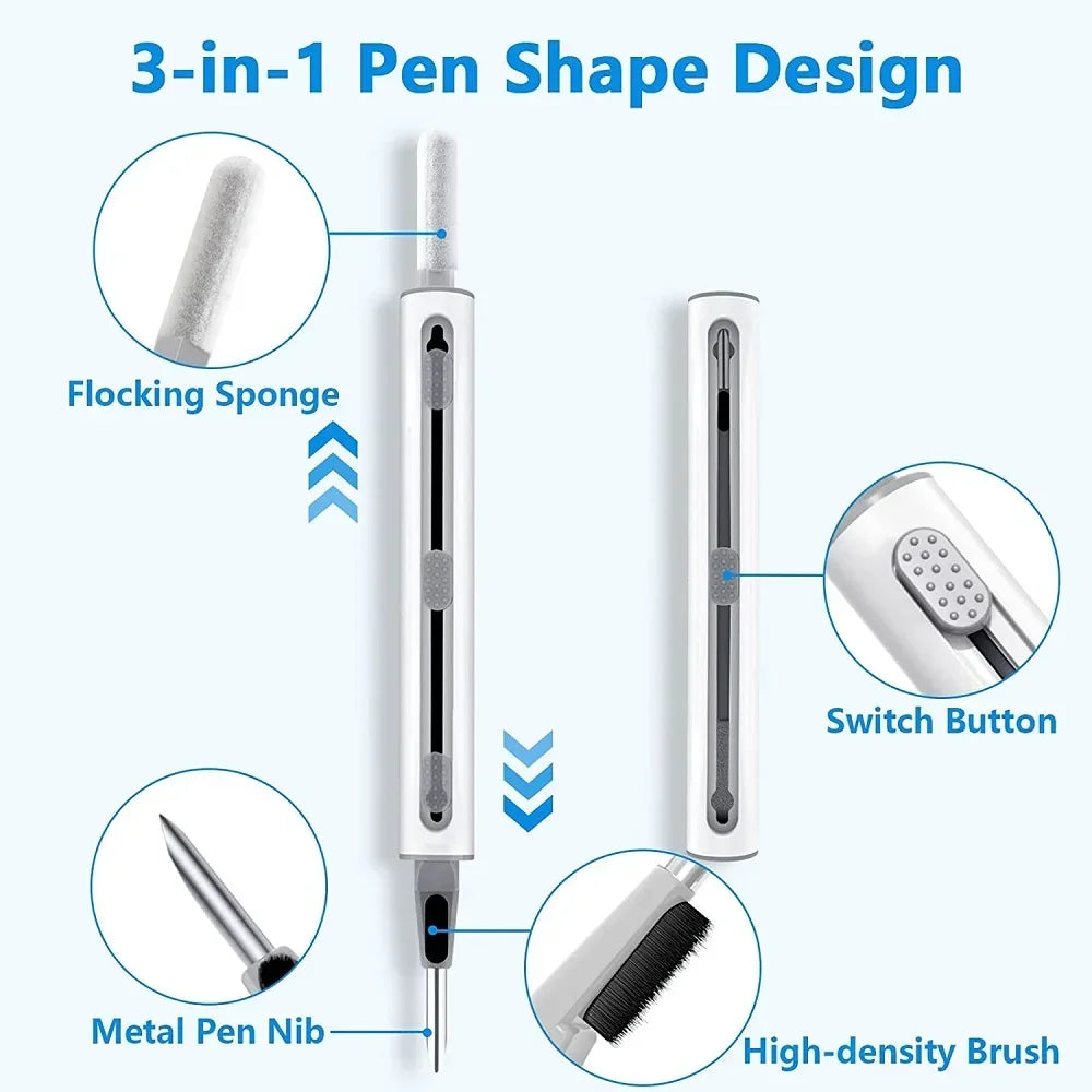 3-in-1 Earphone Cleaning Pen for AirPods & Wireless Earbuds Earphone Cleaning Tool Qst