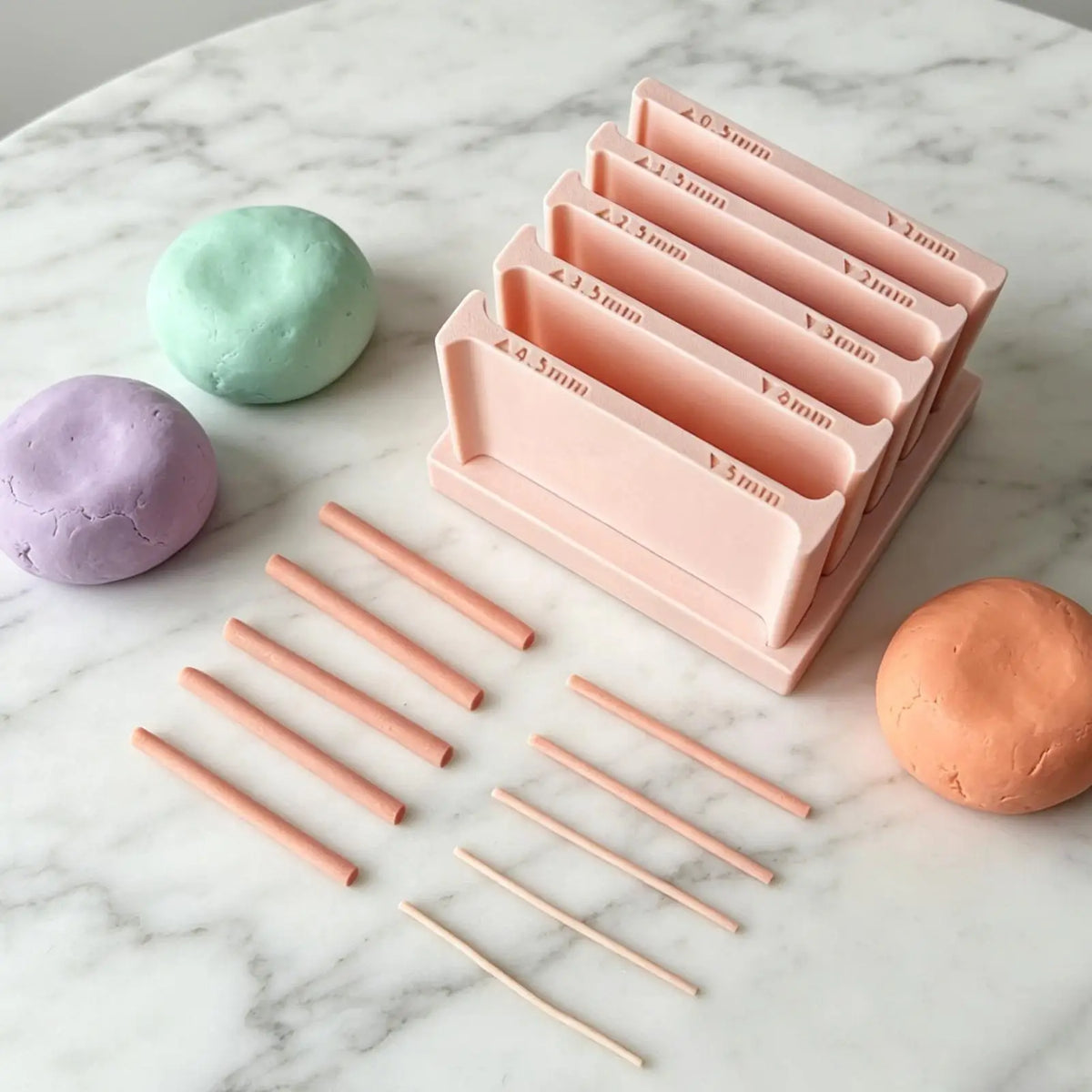 Clay Strip Roller Tool – 5 Size Thickness Guide for DIY & Jewelry Clay Crafting Tool Qst