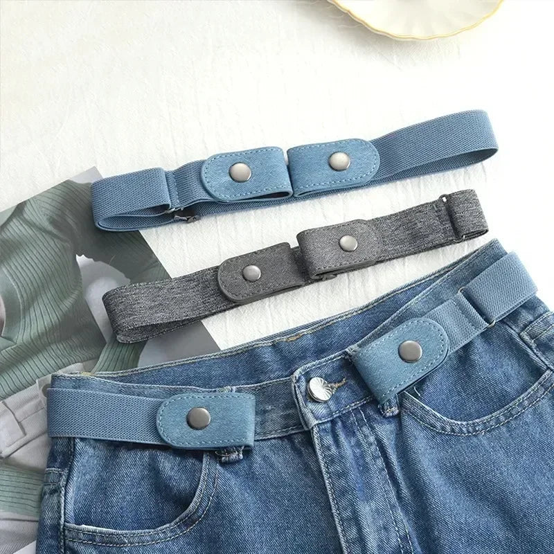 Canvas Elastic Buckle-Free Invisible Belt – Adjustable Unisex Elastic Invisible Belt Qme