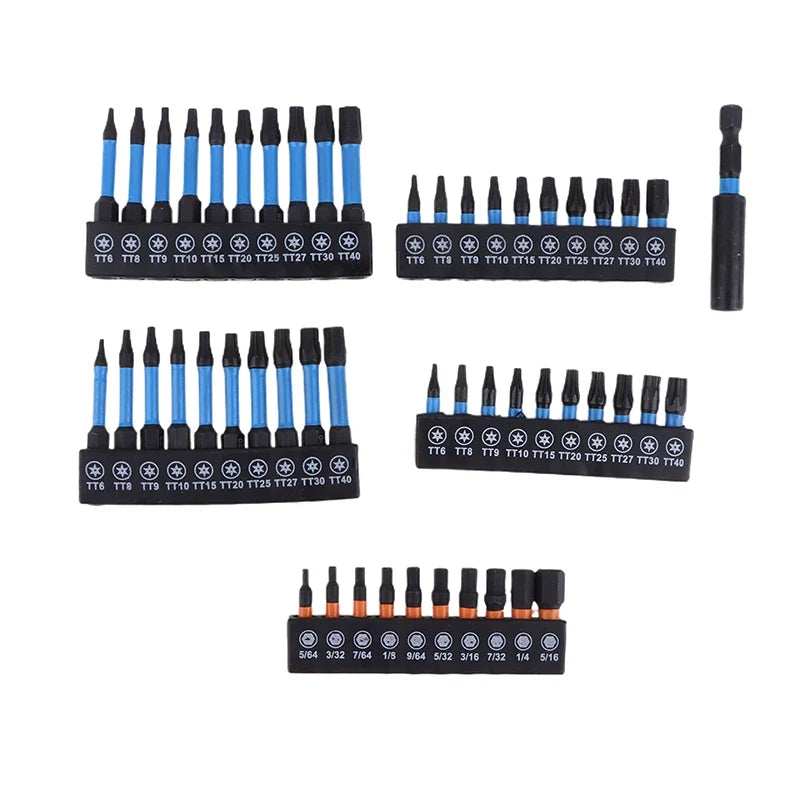 21-Pc S2 Steel Star Impact Drill Bit Set – Magnetic Hex Shank Impact Drill Bit Set Qme