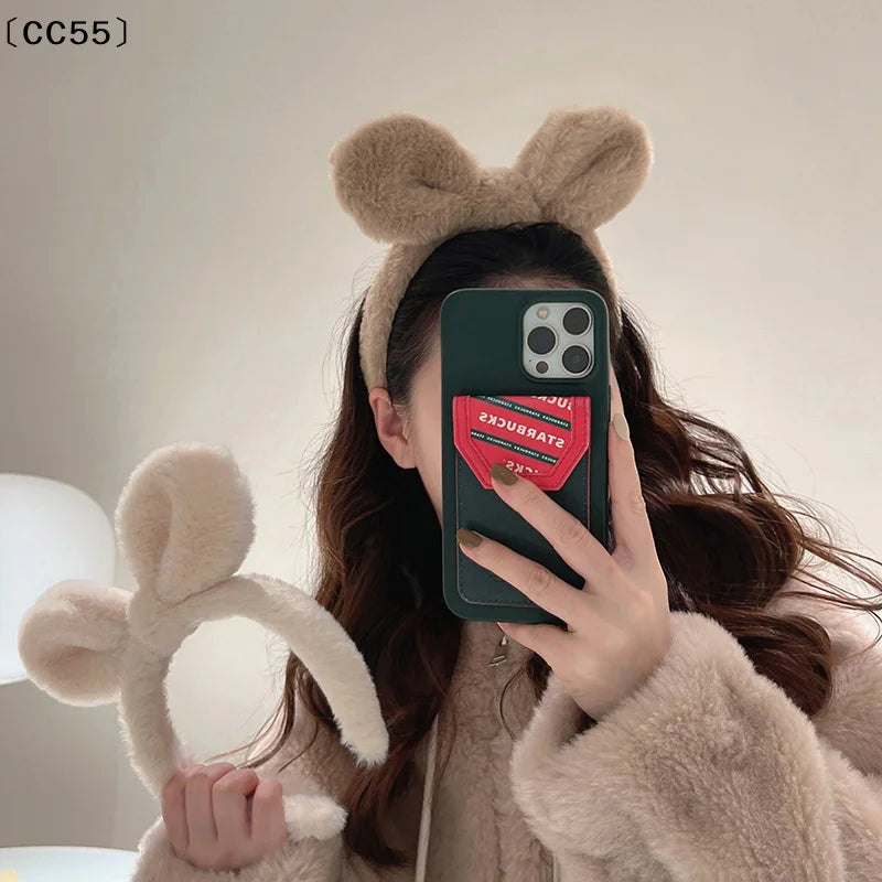 Plush Rabbit Ears Headband – Faux Fur Hair Hoop for Women Plush Hair Headband Qst