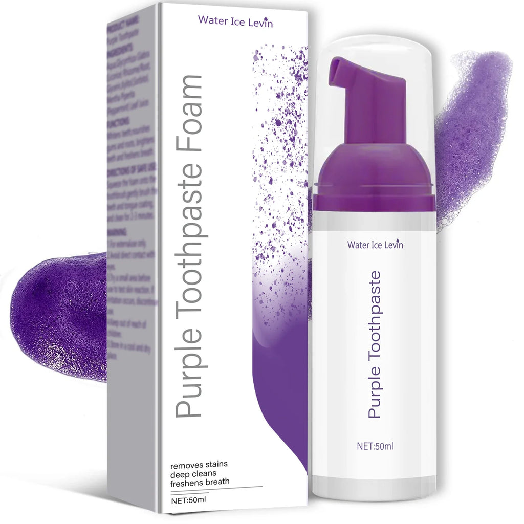 Purple Mousse Toothpaste 50ml – Brighter Teeth & Fresh Breath Mousse Toothpaste Qme 50ml Box