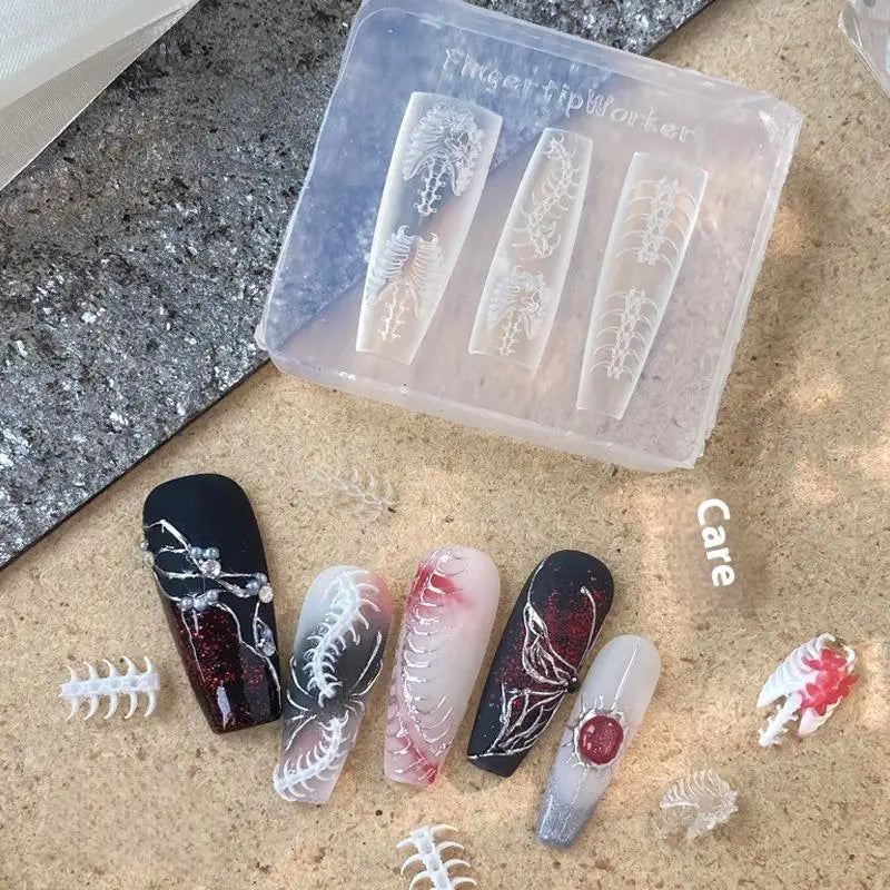 3D Silicone Nail Art Mold – Ribs & Bone Acrylic DIY Template Nail Art Mold Qst