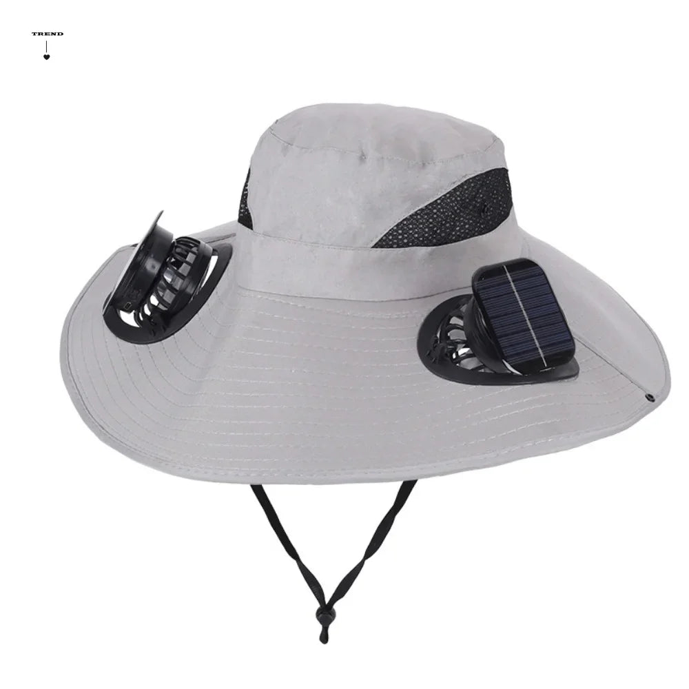 Solar Dual Fan Visor Cap | 3-Speed Breathable Summer Hat Solar Fan Cap Qme
