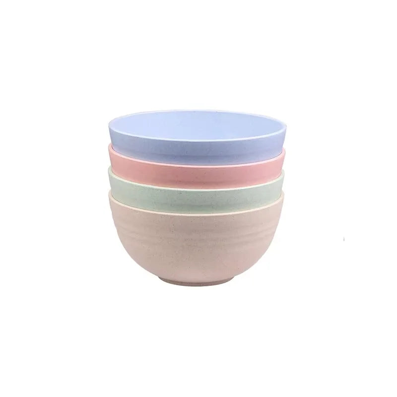 4-Piece Non-Breakable Wheat Straw Cereal Bowls | Reusable Set Cereal Bowl Set Qme 1 set