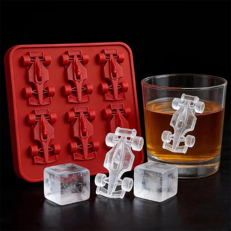 3D Racing Car Silicone Ice Mold | 6-Cavity Chocolate Jelly Tray Silicone Baking Mold Qme