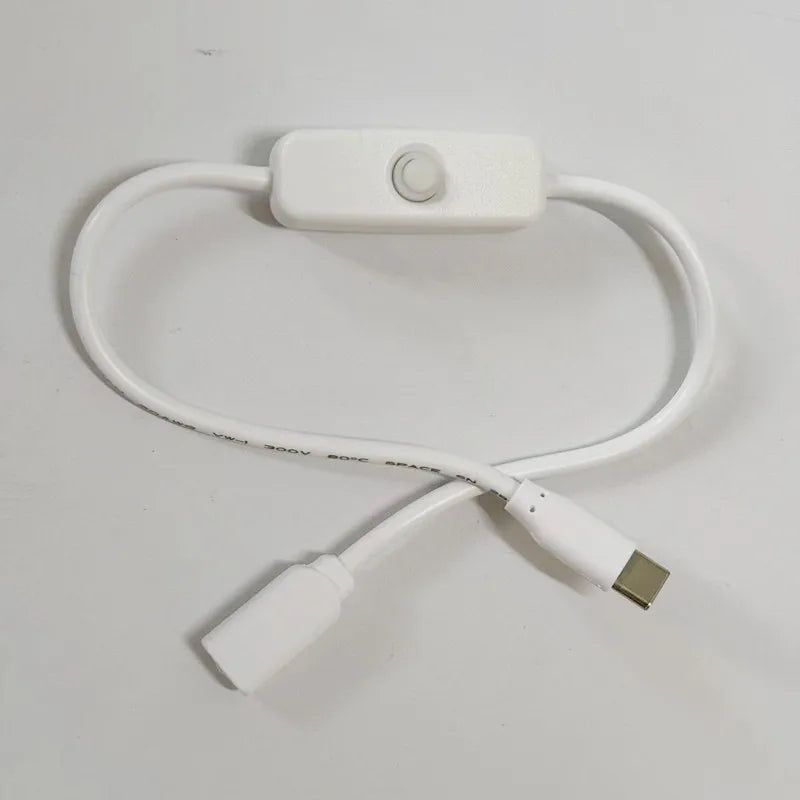 USB Type-C Power Cable with Inline Switch for Raspberry Pi 4 USB Switch Cable Qme