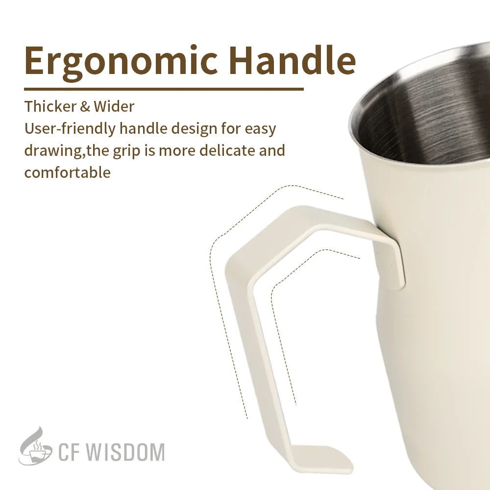 Crane Mouth Milk Frothing Pitcher – Pro Stainless Steel Jug Milk Frothing Pitcher Qme