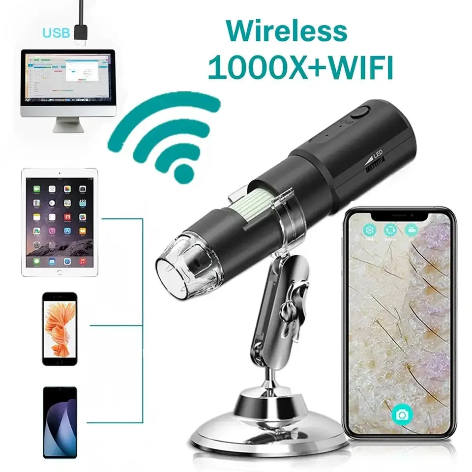 WiFi Digital Microscope 1000X – Wireless Skin & Scalp Analyzer Skin Analyzer Microscope Qst