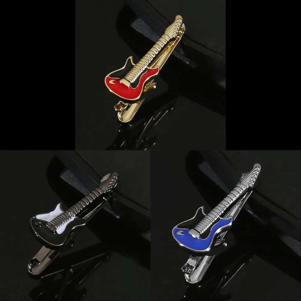 Guitar Tie Clip – Punk Music Metal Tie Bar for Men Tie Clip Qme
