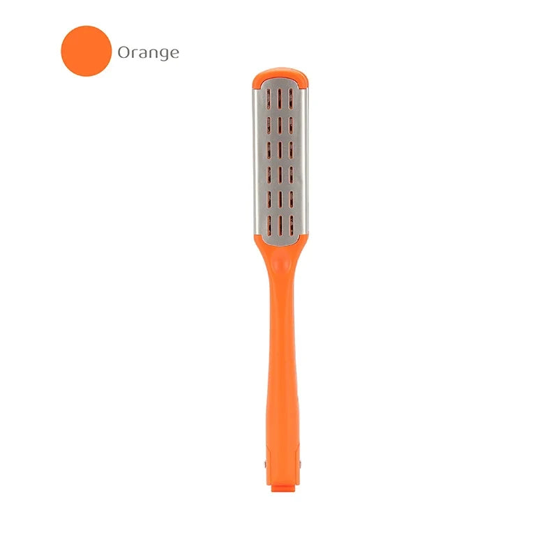 V Shape Comb Clamp Hair Straightening Brush | DIY Styling Hair Straightening Comb Qme Orange