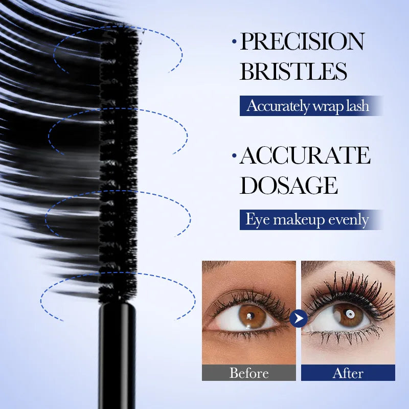 5D Waterproof Lengthening Mascara – Black Silk Fibre Lengthening Mascara Qme