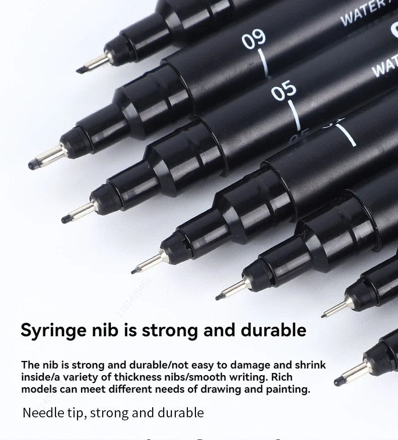 Black Micro Fine Pens 15 Sizes – Waterproof Archival Ink Set Micro Fine Pen Set Qme