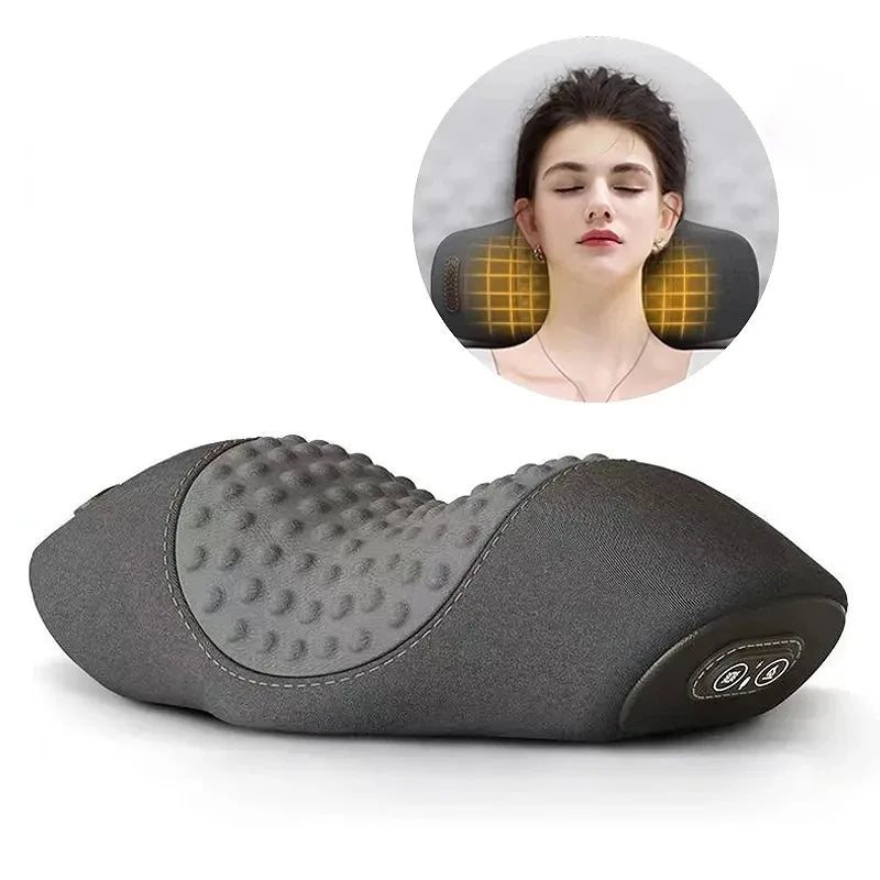 Electric Neck Massage Pillow – Heating Vibration Cervical Support Neck Massage Pillow Qst