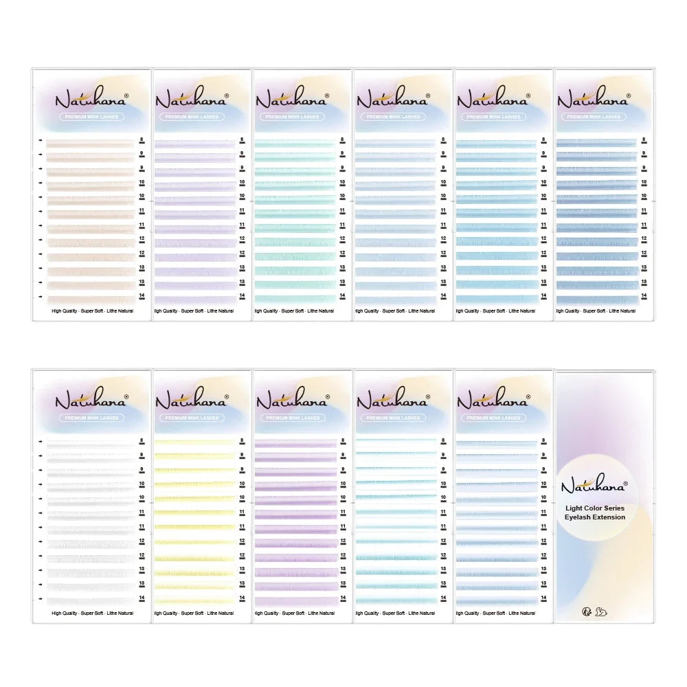 NATUHANA Colored Individual Faux Eyelash Extensions C D Curl Faux Eyelash Extensions Qme
