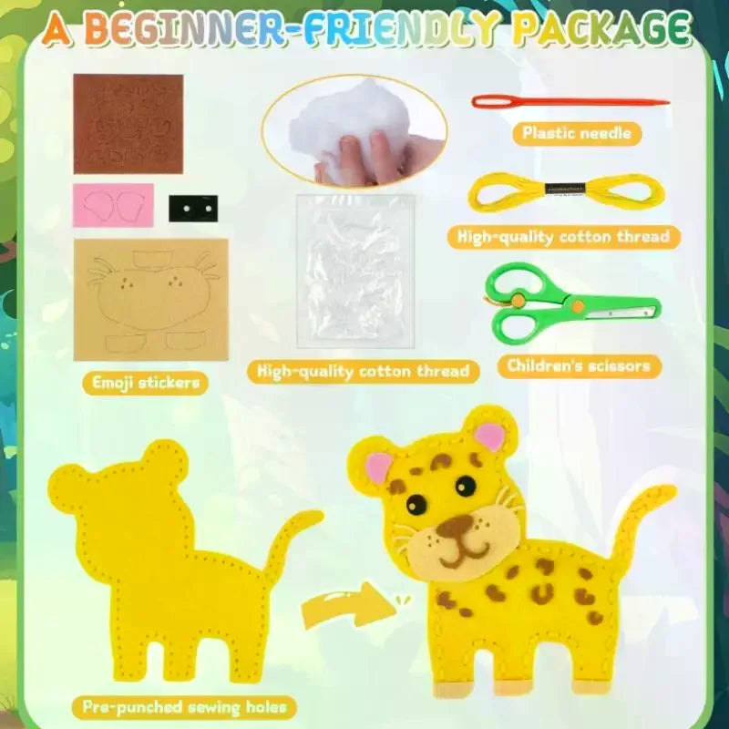 Woodland Animals DIY Felt Sewing Craft Kit for Kids Kids Sewing Craft Kit Qme