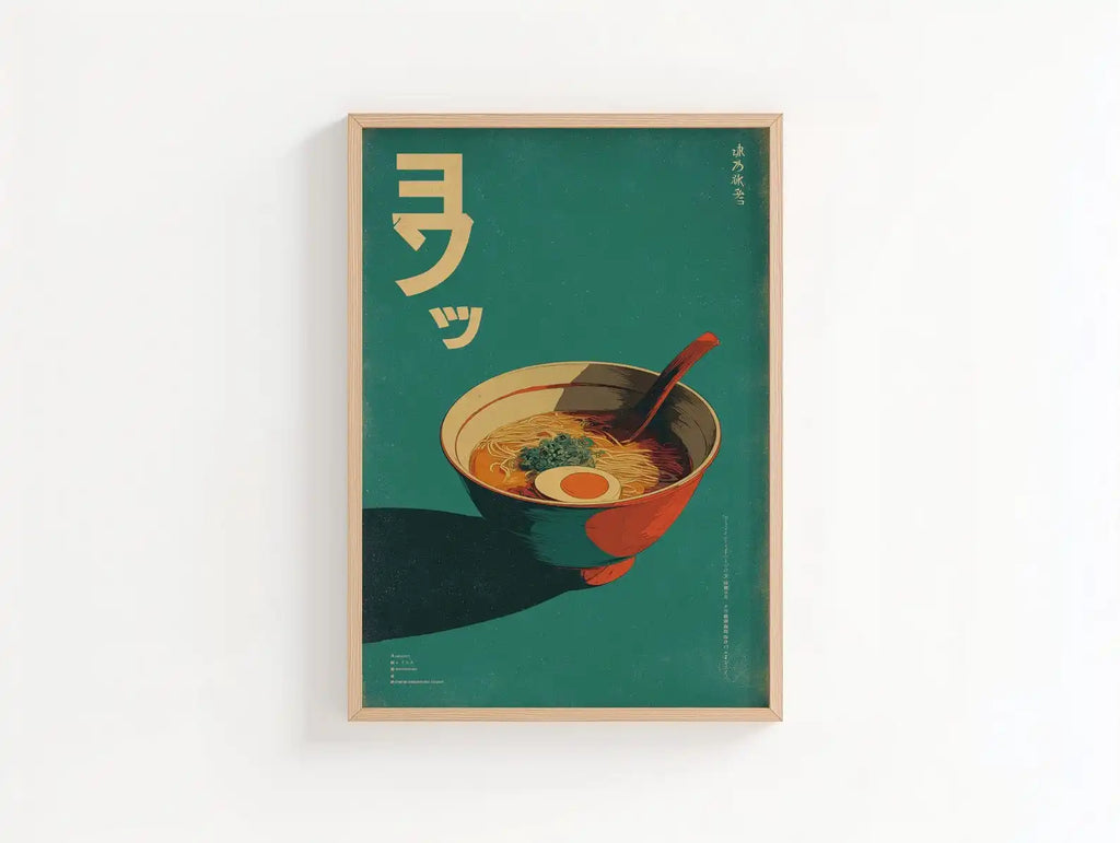 Retro Japanese Ramen Canvas Wall Art Poster – Kitchen Decor Canvas Wall Art Qst