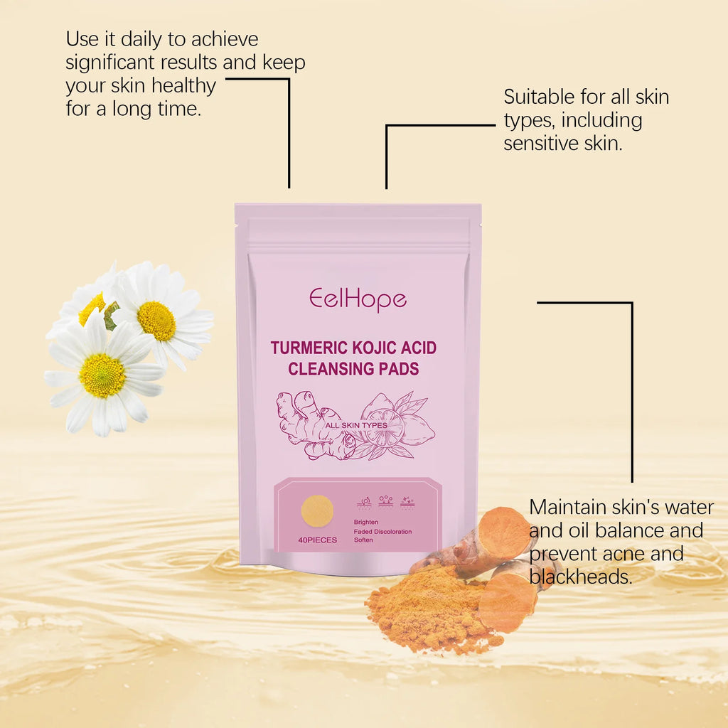 Turmeric Kojic Acid Exfoliating Cleansing Pads – Brightening Face Exfoliating Cleansing Pads Qst