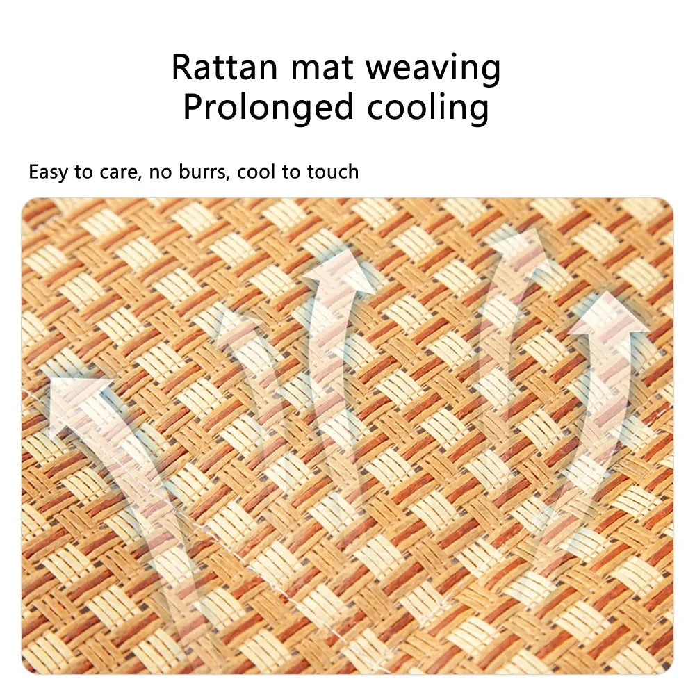 Pet Cooling Rattan Mat – Breathable Dog & Cat Summer Bed Cushion Pet Cooling Mat Qme