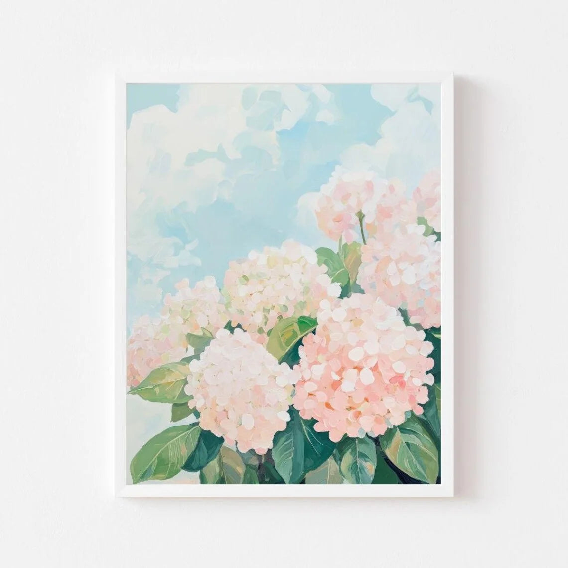 Hydrangea Floral Canvas Wall Art – Impasto Pastel Print Canvas Wall Art Qst TR263104 20x30cm Unframed
