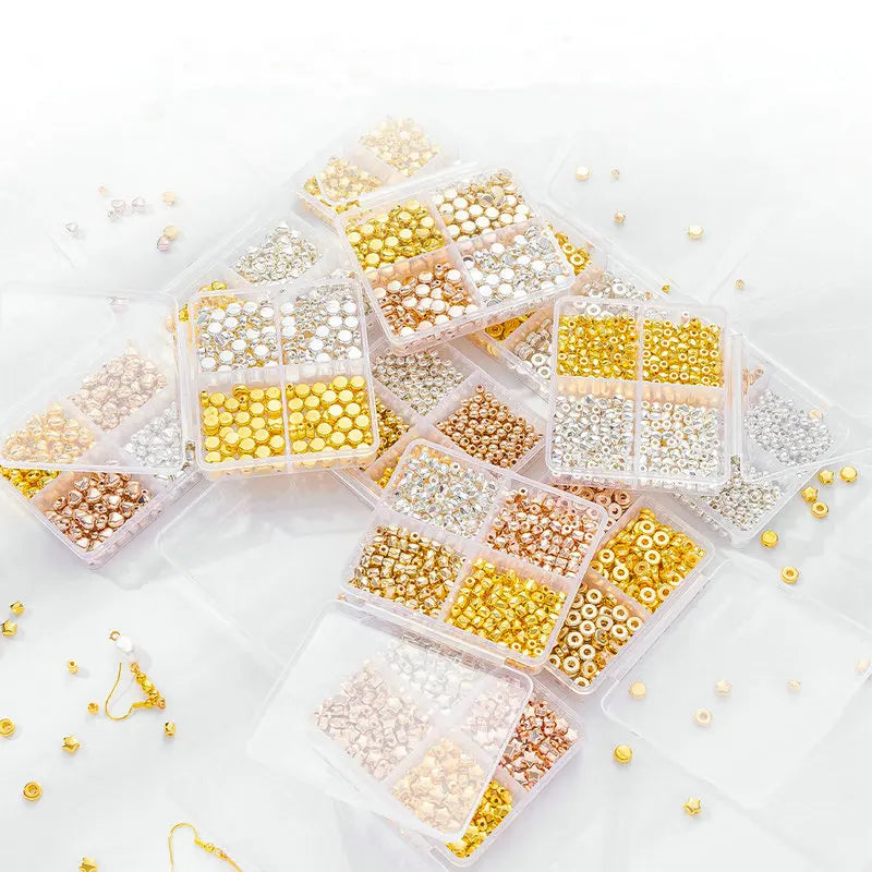 CCB Spacer Beads Set – 6 Styles Assorted Gold Jewelry Making Jewelry Making Beads Qme