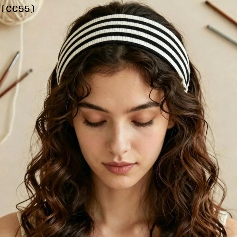 Striped Elastic Sports Headband – Unisex Yoga Sweatband Sports Headband Qst