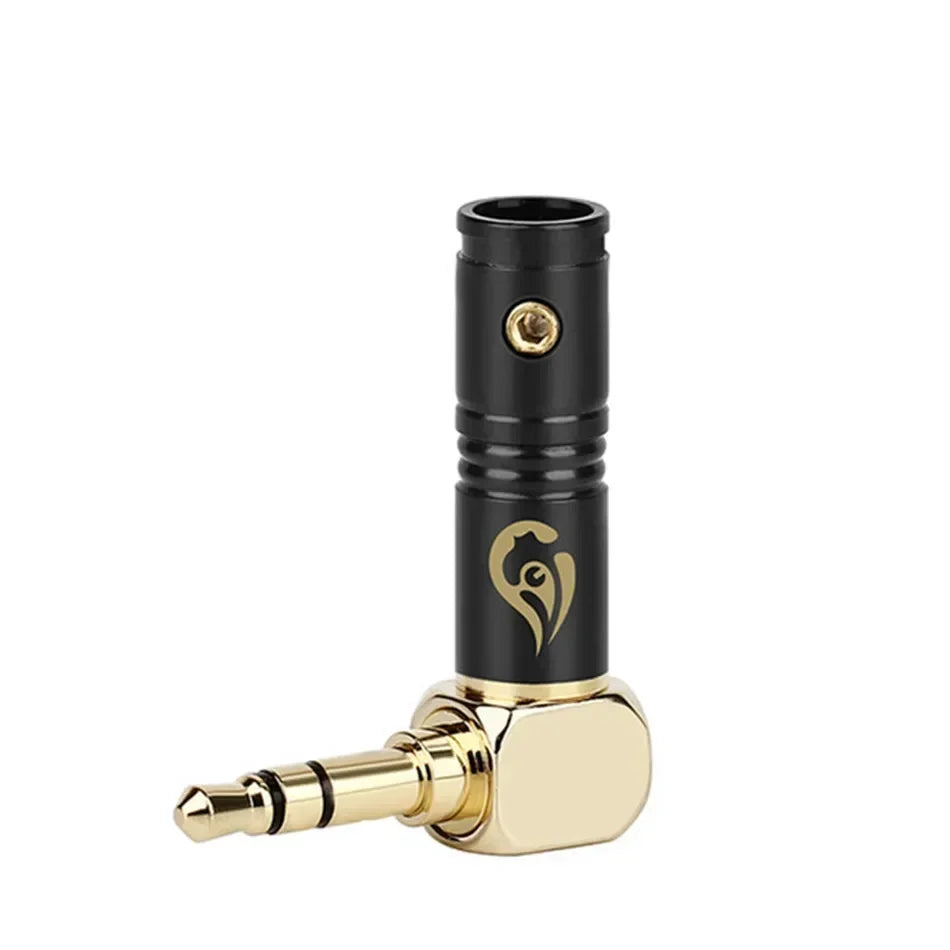 3.5mm Right Angle HiFi Headphone Jack Plug 3 Pole Connector Headphone Jack Connector Qme Black