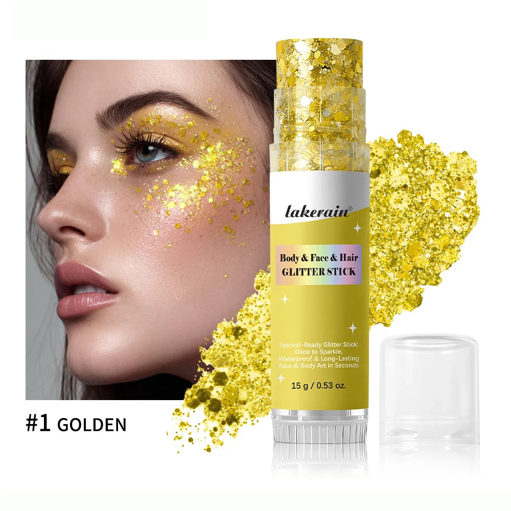 Glitter Gel Highlighter Stick – Sparkling Body & Face Makeup Glitter Highlighter Stick Qst 01