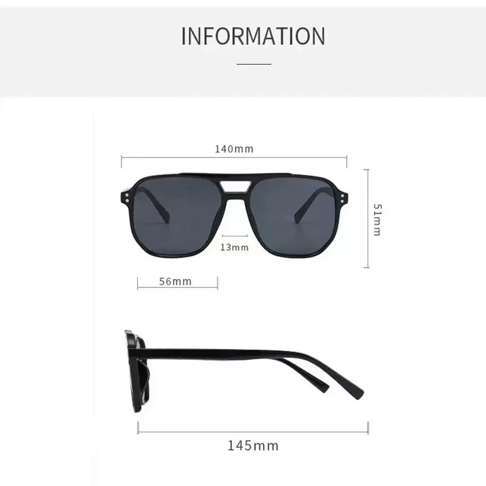 Punk Square Frame Sunglasses | Retro Anti-UV Beach Shades Square Frame Sunglasses Qme