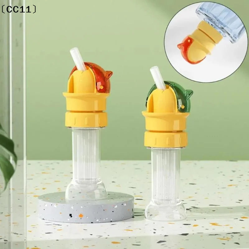 Spill-Proof Water Bottle Straw Lid with Dustproof Storage Box Bottle Lid Accessory Qme