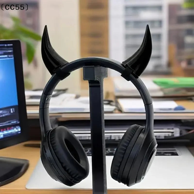 3D Printed Devil Horn Headphone Accessories | Gamer Décor Headphone Accessories Qst
