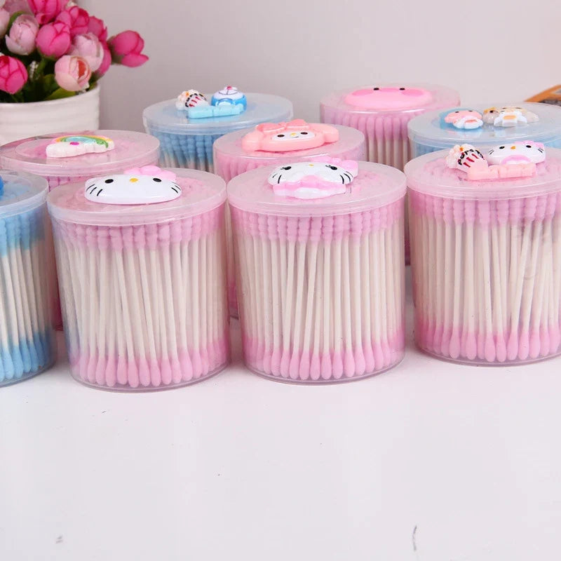 Hello Kitty Double-Ended Spiral Cotton Swabs & Makeup Remover Cotton Swabs Qme