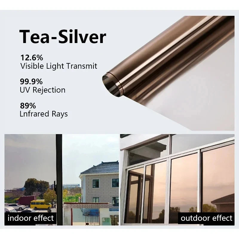 One-Way Mirror Window Film – Heat Control & Privacy Tint Window Privacy Film Qme Nano Tea Silver 70cmx500cm