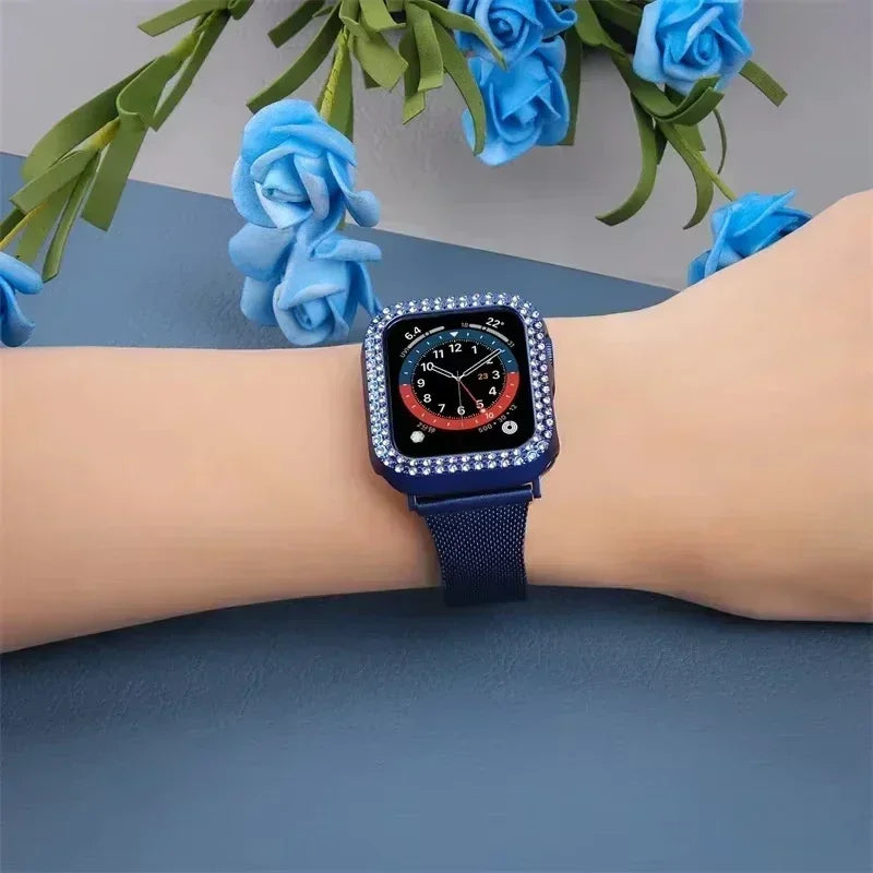Apple Watch Series 10 Bling Diamond Bumper & Screen Protector Smartwatch Case Qme