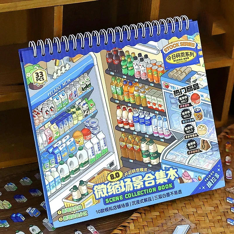 3D Creative Sticker Book with Tweezers – DIY Miniature Scene Kit DIY Sticker Craft Kit Qme