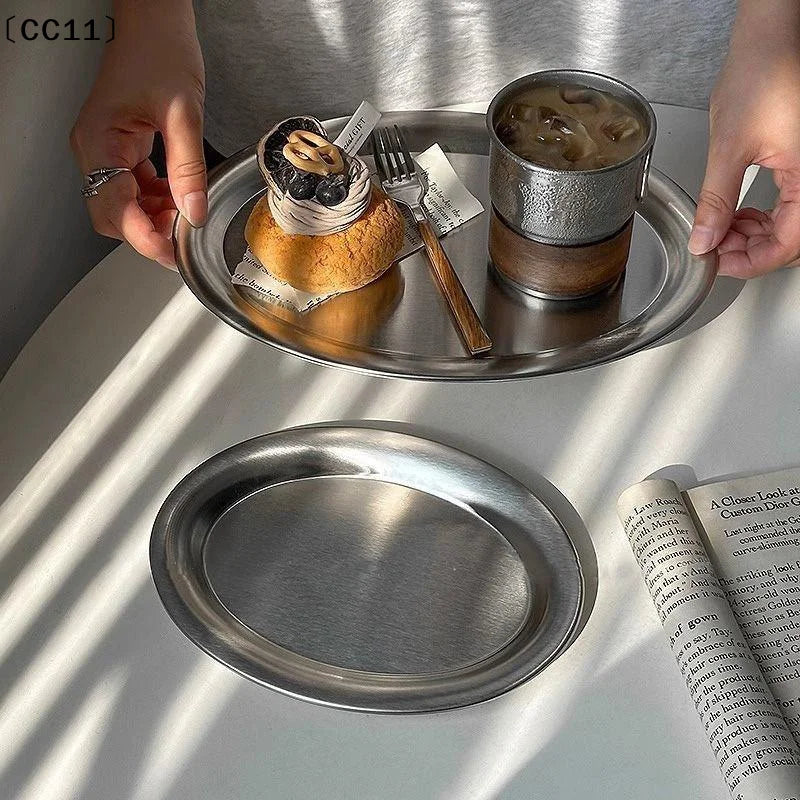 Stainless Steel Oval Fish Plate | Serving Platter for Dining Serving Plate Qme