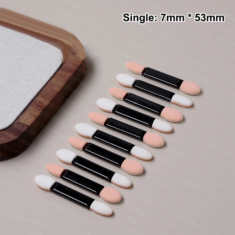 10pcs Double-Ended Sponge Eyeshadow & Nail Pigment Applicators Nail & Eye Applicators Qst Small