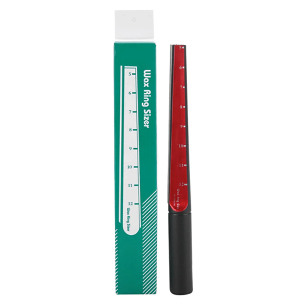 Wax Ring Mandrel Sizer Tool – Finger Sizing Caliper Ruler Stick Jewelry Mandrel Tool Qme red