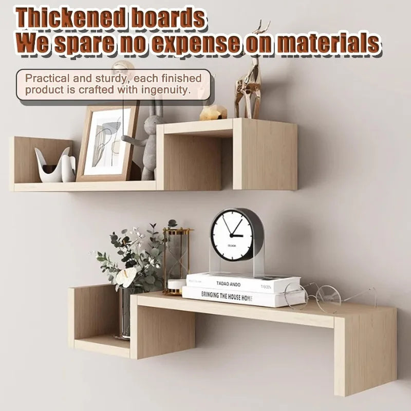 Wood Wall Mounted Shelf – Living Room, Bathroom & Kitchen Wall Mounted Shelf Qme