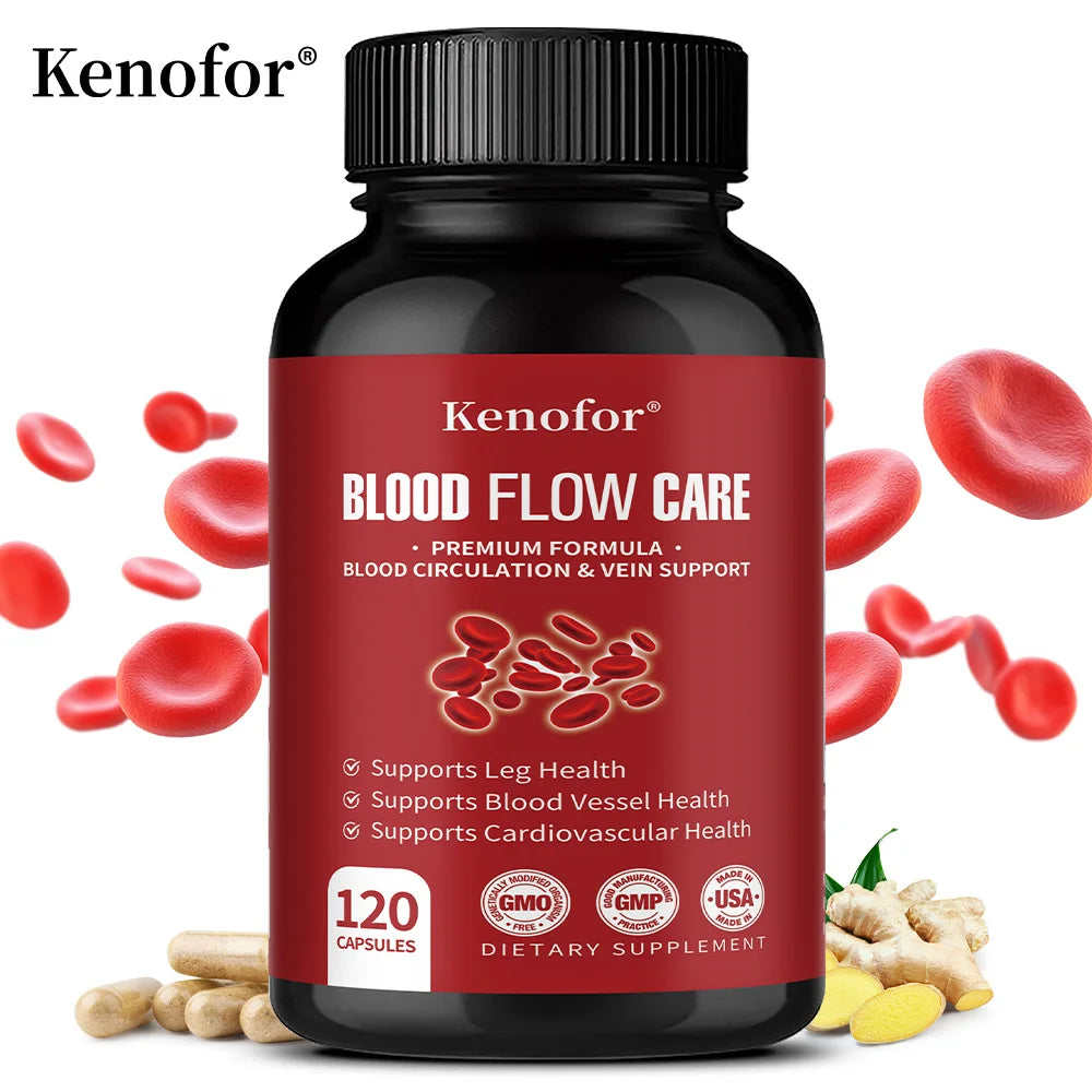 VitalXtra Blood Flow & Circulation Capsules | 60ct Herbal Herbal Supplement Capsules Qst
