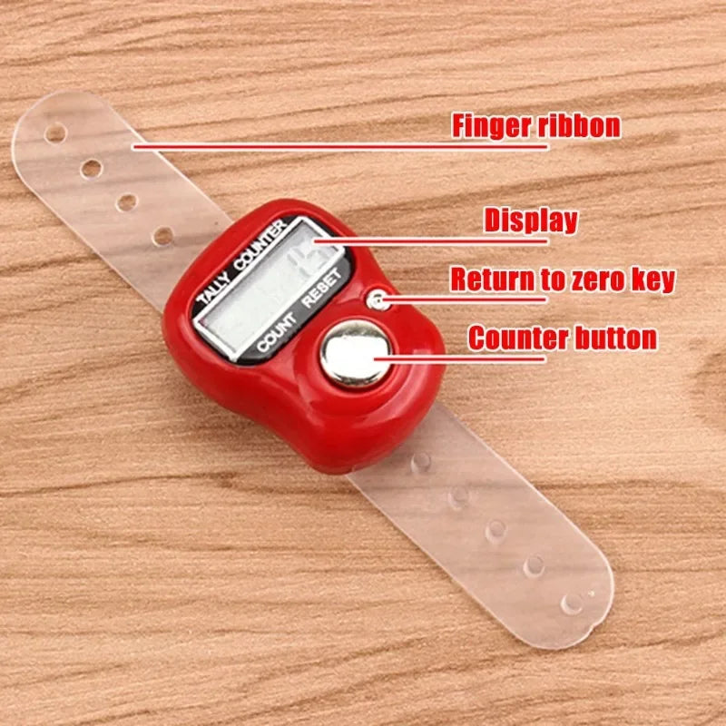 Mini LED Digital Finger Counter – Islamic Tally Bead Clicker Ring Digital Tally Counter Qme