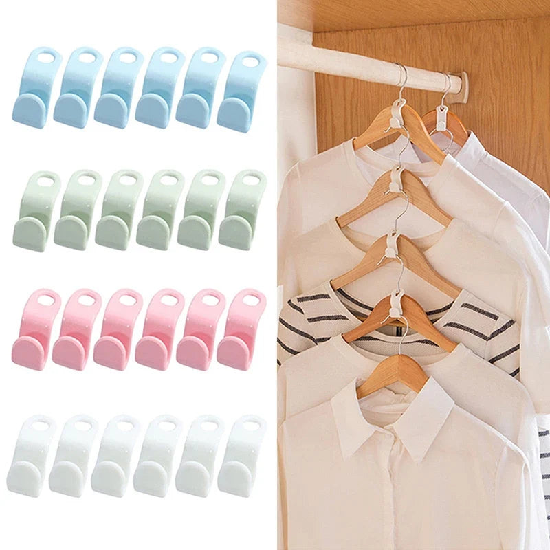Space-Saving Clothes Hanger Extender Clips | Wardrobe Organizer Hanger Extender Clips Qme