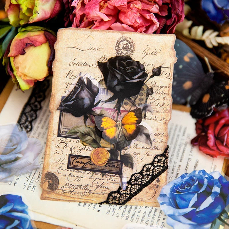 Large Rose Stickers for Scrapbooking, Diary & Album Decor Decorative Craft Stickers Qme