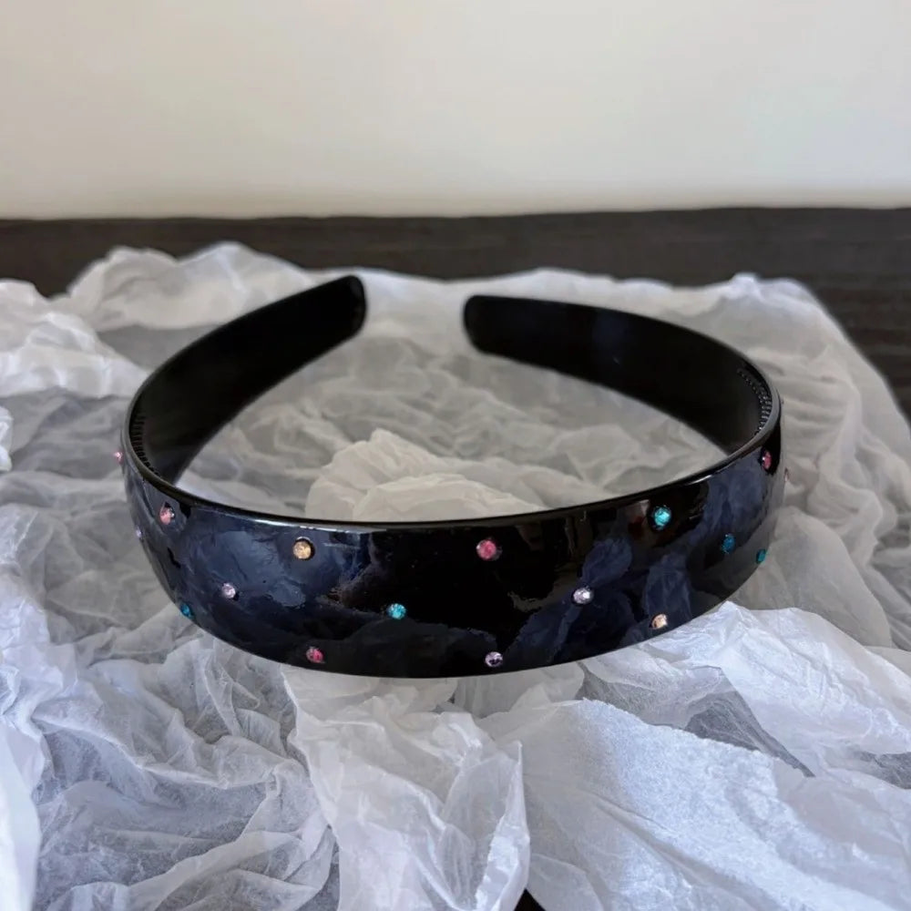 Rhinestone Leopard Print Headband – Colorful Non-Slip Acrylic Rhinestone Headband Qme