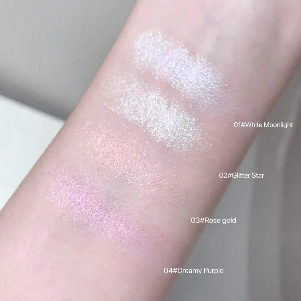 SHAQINUO Pearlescent Shimmer Highlight Powder Palette – 5 Shades Shimmer Highlighter Palette Qme