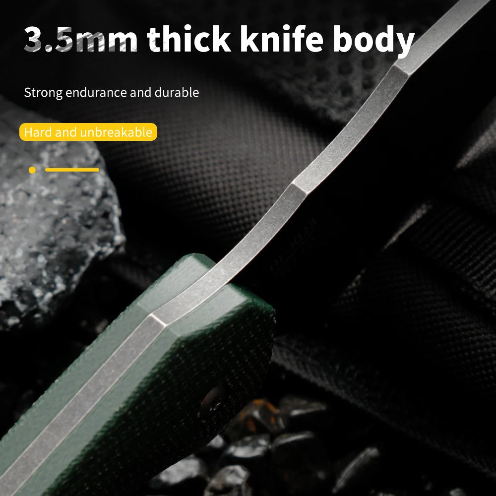 HUANGFU Full Tang Fixed Blade Outdoor Knife with Sheath Fixed Blade Knife Qst