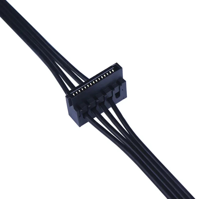 ATX 4-Pin to Dual Right-Angle 15-Pin SATA HDD Power Cable 5-Pack SATA Power Adapter Cable Qme